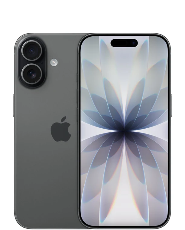 iPhone 17 in Schwarz, Vorder- und Rückseite