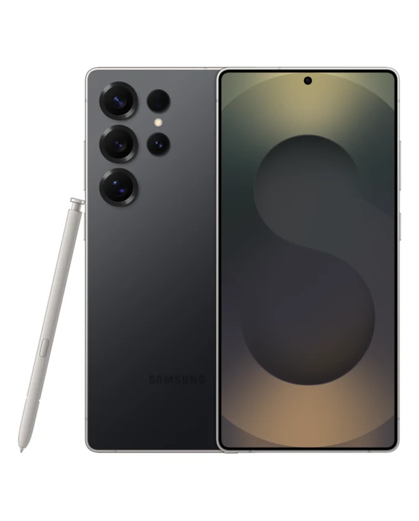 Samsung Galaxy S25 Ultra in Schwarz, Vorder- und Rückseite